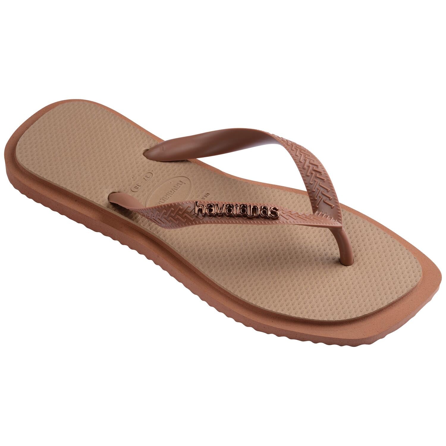 Top Square Fusion klipklapper - 4258 Rose Gold/Rust